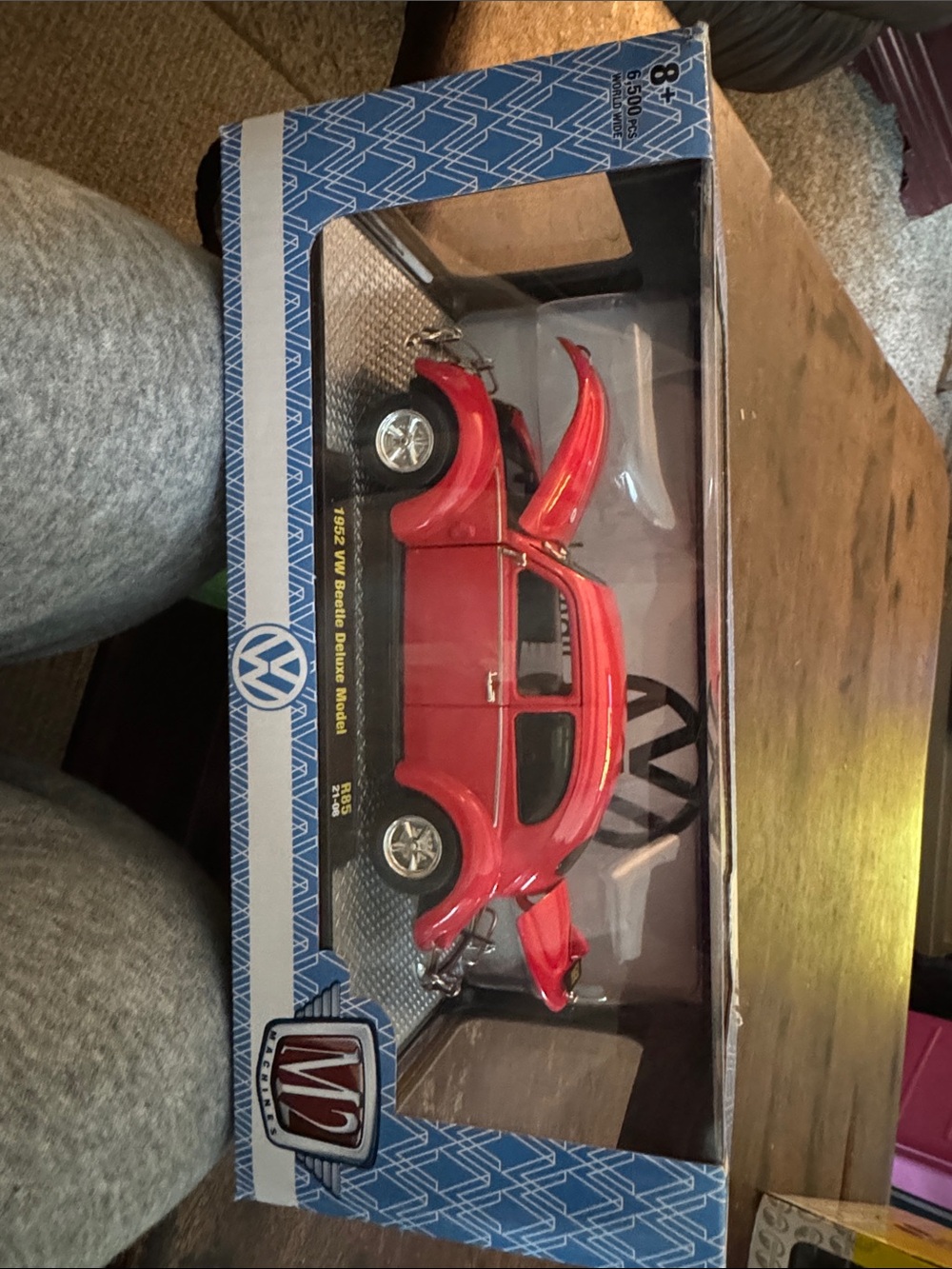 NIB 1952 VW Beetle deluxe model - R85 Red Die-Cast Model